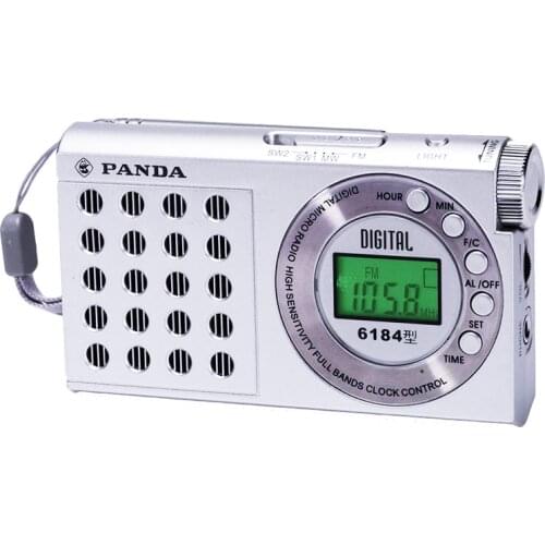 PANDA Pocket Radio Portable Full Band Clock Radio FM,MW,SW1,SW2 Digital LCD Display,Strong Receiver,Clear Sound,Built-in Speaker
