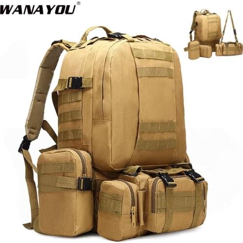 50L Tactical Backpacks Men Military Backpack Molle Outdoor Sport Army Rucksack Travel Trekking Sport Bag Hiking Climbing Bag