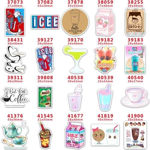 DIY Craft Supplies Sewing Accessories Cartoon Drinks Printed Planar Resins Mold 30 Pieces. PR-37073