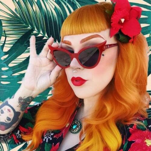 Vintage Cateye Sunglasses Women Sexy Retro Small Cat Eye Sun Glasses Brand Designer Colorful Eyewear For Female Oculos De Sol