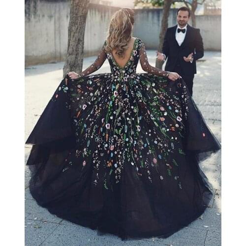 Floral Printed Embroidered Dresses Evening Formal Gowns Mother of The Bride Dress With Long Sleeve Bridal dresses Plus Size