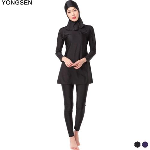 YONGSEN Muslim Swimming Women Modest Coverage Hijab Plus Size Muslim Swimwear Bathing Suit Beach Swimsuit for Arabian Burkinis