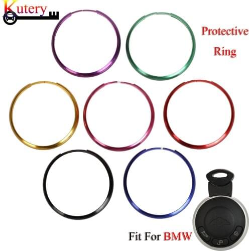 Kutery Aluminum Alloy Key Protective Ring Trim Chain Decoaration For BMW Mini Cooper Clubman Countryman Key Shell