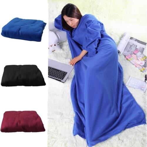 2019 The most fashionable dinner family winter warm wool blanket robe shawl with sleeves Adult Winter Hooded TV Blankets