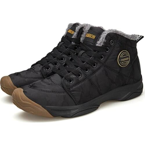 Winter Camouflage Men Boots With Fur Warm Snow Boots Men Winter Boots Work Shoes Women Waterproof Ankle Boots 2121 Nice Size 58