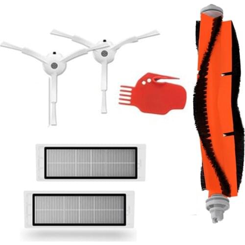 2pcs Side Brush & 2pcs HEPA Filter & 1pc Main Brush & tool brush Accessory for XIAOMI mijia Robot Roborock Vacuum cleaner parts