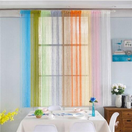 200x100cm Modern Cute Flash Line String Door Curtain Multi-color Thread Line Curtains for Door Wall Window Tassel Curtains D30