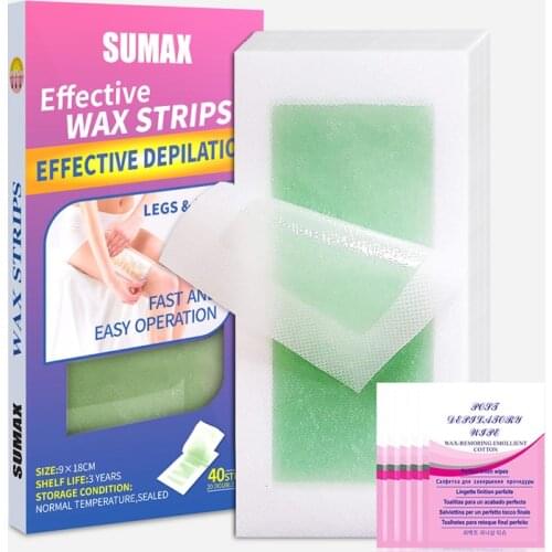 40Pcs/Set Professional Beauty Hair Removal Paper Double Sided Cold Wax Strips Paper For Leg Body e Neck Arm Body Beauty Tools