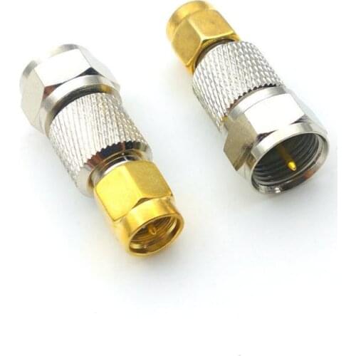50pcs BRASS SMA Male to F Type Male Plug Straight Adapter F TV plug male to SMA male RF Coaxial connector