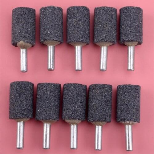 10Pcs/Set 1/4" 6mm Shank Mounted Grinding Stone Abrasive Wheel for Drill Rotary Grinder Cylinder 20mm Polishing DIY