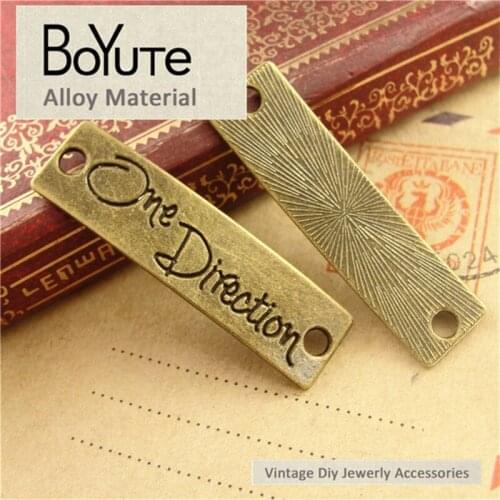 BoYuTe (50 Pieces/Lot) 11*40MM Zinc Alloy Antique Bronze Plated English Plate Connector Diy Jewelry Accessories