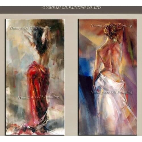 Pure Handmade Flamenco Dancers Modern Sexy Boo Nude Back Character Wall Painting Impression Oil Painting On Canvas Home Decor