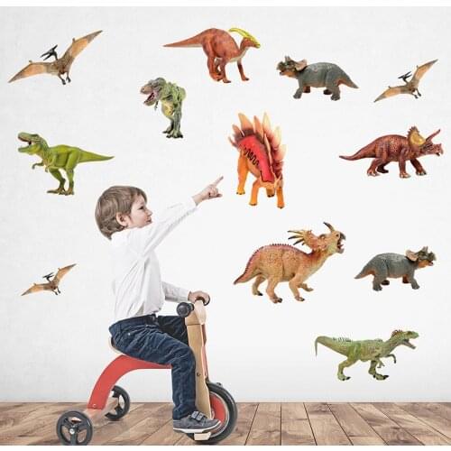 Cartoon Dinosaur Wall Stickers Kids room Nusery Wall Decoration Home Decor Art Murals Removable DIY Wall Decals Animals Sticker