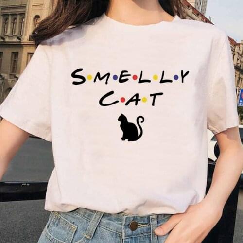 Cat T-Shirt T-Shirt Women Friend Tv Show Smelly Cat Printed T Shirt Summer Funny Shirt Girl And Female Top Tee FRIENDS
