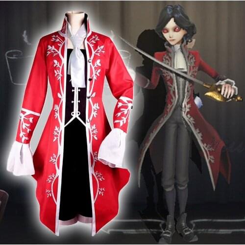 Game Identity V Cosplay Costumes Hunter Joseph Desaulniers Photograph Cosplay Costume Bloody Shadow Skin Uniforms Clothes Red