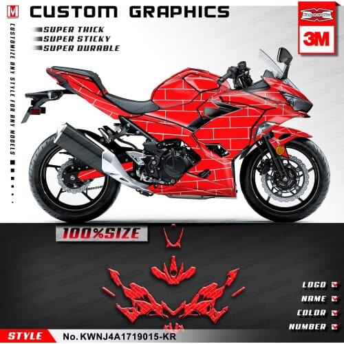 KUNGFU GRAPHICS Personalised Stickers Vinyl Decals for Ninja 400 ABS 2017 2018 2019 2020 2021, Red