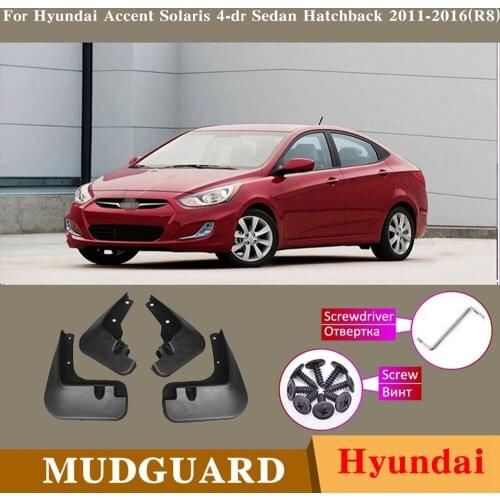 Four-Piece Set Of Black Fender For Auto Parts Suitable For Hyundai Accent Solaris RB 2011-2016