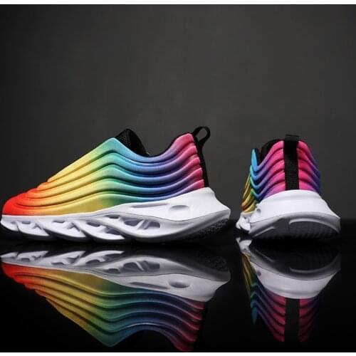 2020 Hot New Rainbow Shoes Men Stretch Casual Mens Sneakers Mans Footwear Outdoor Breathable Tenis Masculino Zapatillas Hombre