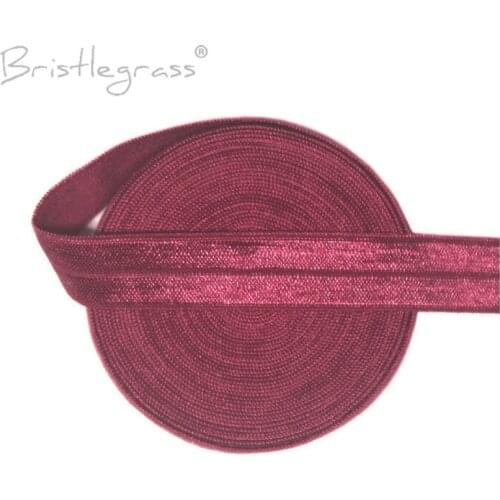 BRISTLEGRASS 5 Yard 5/8" 15mm Sherry FOE Fold Over Elastics Spandex Satin Kids Hairbands Headbands Lace Trims DIY Sewing Notions