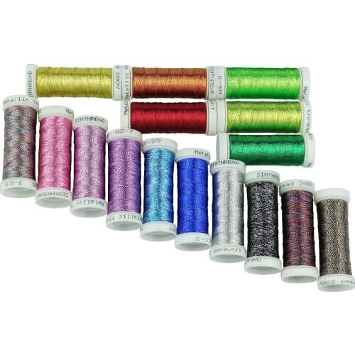 Simthread 16 colors Metallic embroidery thread for hand/ machine embroidery french embroidery or decorative jewelry lace thread