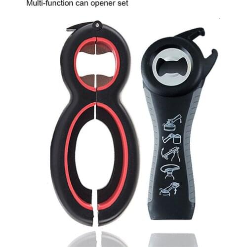 6-In-1 Bottle Openers Multifunction Stainless Steel 8 Shaped Gripper Beer Twist Lid Jars Openning Portable Kitchen Tools Gadgets