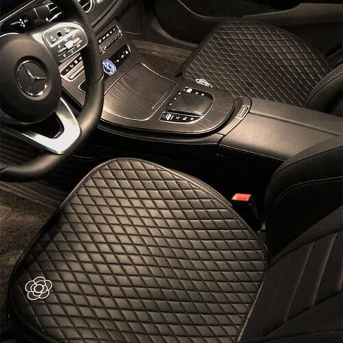 Ins Fashion Four Seaons Summer Cool Car Seat Cushion Universal Three-piece High-end Leather Car Interior Accessories