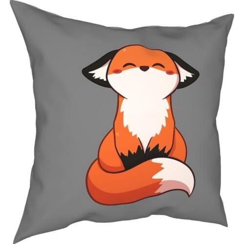 Red Fox Pillowcover Decoration Fashion Animals Cute Furry Cushions Throw Pillow for Living Room Double-sided Printing Vintage