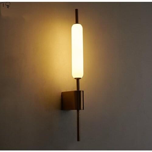 Nordic Luxury Minimalist Long Strip Glass Wall Lamp Modern Individual Warm Led Wall Lights Living Room Bedroom Bedside Hallway