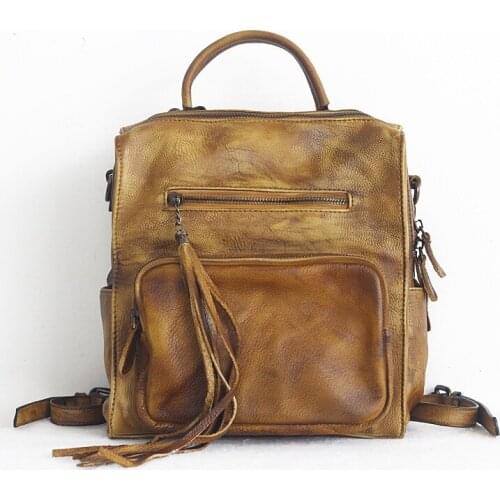 Sunnyvests New Retro Hand-painted Womens Bag Multifunctional Shoulder Portable Slung Practical Backpack Shoulder Bag