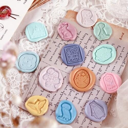 Special-shaped wax print birthday card fruit small animal flower seal decoration gift invitation seal embossing paint DIY craft