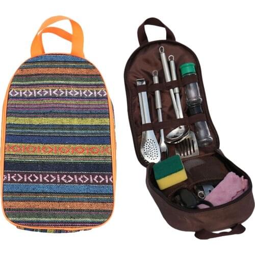 Outdoor Tableware Storage Bag Portable Kitchen Utensils Cookware Bag Carry Travel Storage Bag Camping Picnic Bag