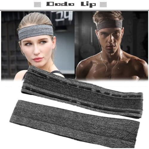 Unisex Headband Elastic for fitness antisweat sports hair bandag sweat-absorbent turban silicone non-slip yoga running headbands
