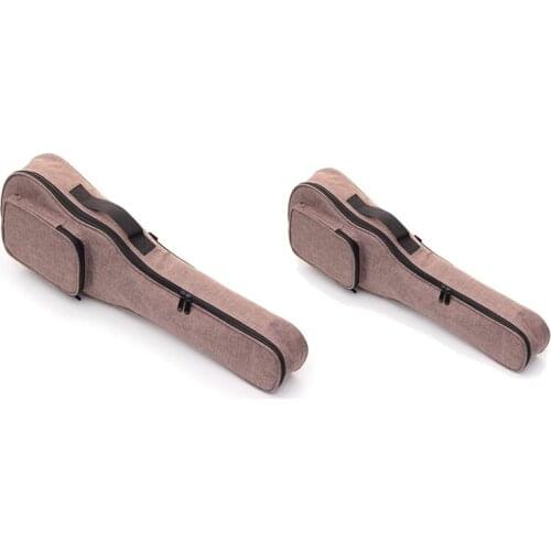 Simple Nylon 10MM Classic Thick Durable Ukulele Case Bag with Large Storage,(Brown)