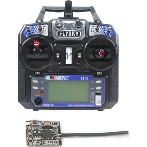 Original Flysky FS-i6 6CH 2.4G AFHDS 2A LCD Transmitter Radio System w/ FS-RX2A Pro Receiver for Mini FPV Racer RC Drone
