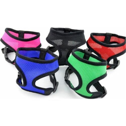 Dog Harness Vest Adjustable Mesh Pet Harness Puppy Cat Vest Harness Collar For Chihuahua Pug Bulldog