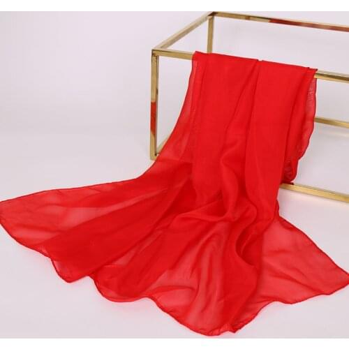 Gift Pure Color Chiffon Scarf Chiffon Hijab Factory Thin Silk Scarves Wholesale Foulard Femme
