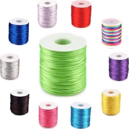 55M/Roll 1.5MM Satin Silk Nylon Thread Chinese Knot Beading Cord String Strap for DIY Jewelry Tassel Bracelet Necklace Making