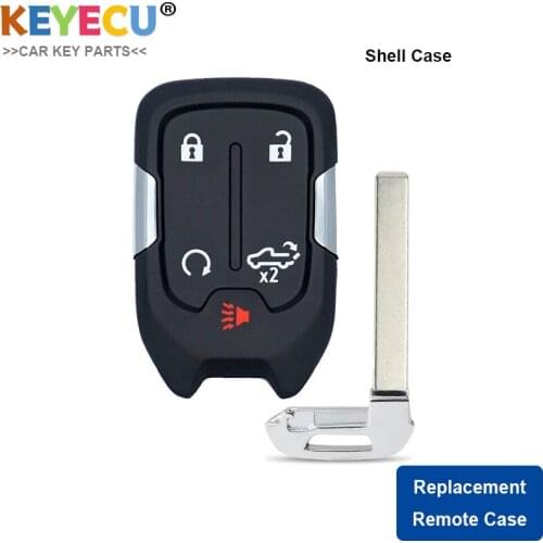 KEYECU Smart Remote Key Shell Case Fob for HYQ1EA 5 Button for GMC Sierra 1500 2500 3500 for Chevrolet Silverado 1500 2500 3500