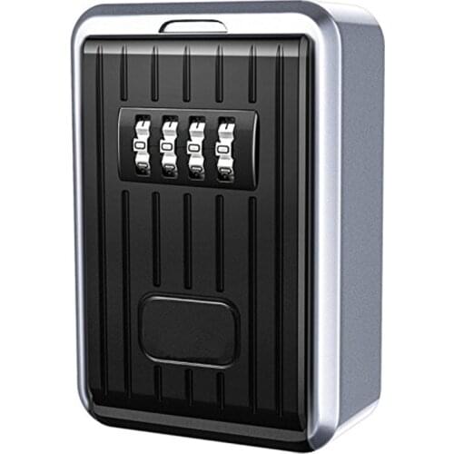 HOT-Lock Box 4 Digit Combination Waterproof Box Aluminum Alloy Weather Resistant Key Hider with Resettable Code Key Storage Wa
