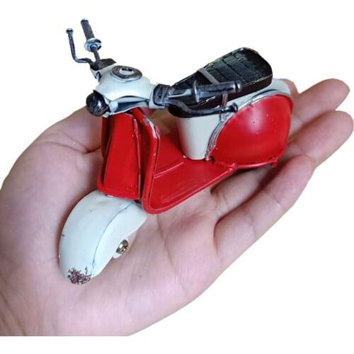 1 Piece of Electric Motorcycle Bicycle Iron Sheet Roman Holiday Retro Iron Handmade Car Model Display Decoration