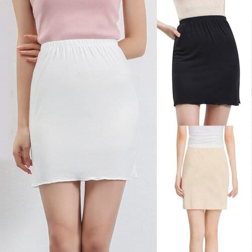 Summer Women Basic Skirt Soft Stretch Short Above Knee Length Bodycon Female Skirt Daily -OPK