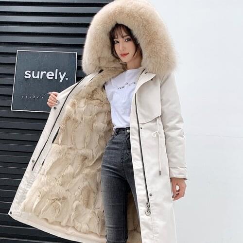 2020 New Fashion Real Fur Winter Coat Women Genuine Fur Coat Women Waterproof Warm Fox Fur Liner Streetwear Women Parkas Loose