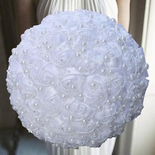 1pc/lot White Wedding Bride Bouquets With Diamond For Wedding Party