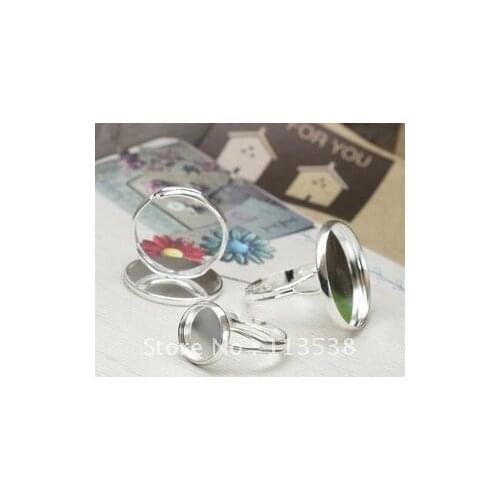 16mm inner dia Resizable DIY alloy accessories plated ailver vintage rings base CPAM free 200pcs/lot