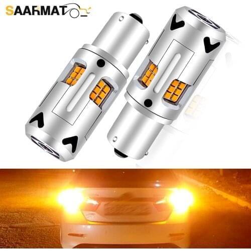 2pc Car turn signal amber 1156 PY21W BAU15S yellow CANbus no errors No Hyper flash Plug and play For Honda Accord 2018 2019 2020