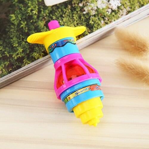 3PCS Creative Childrens Flash Luminous Spinning Top Winding Toy Colorful Top Student Prize Random Color