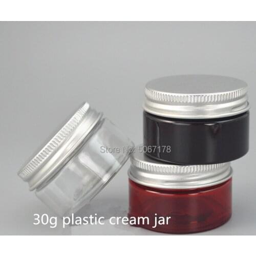30g Empty Transperent/Amber/Red Plastic Cream Jar Container Women Cosmetic Bottle Refillable Vial 20pcs/pack