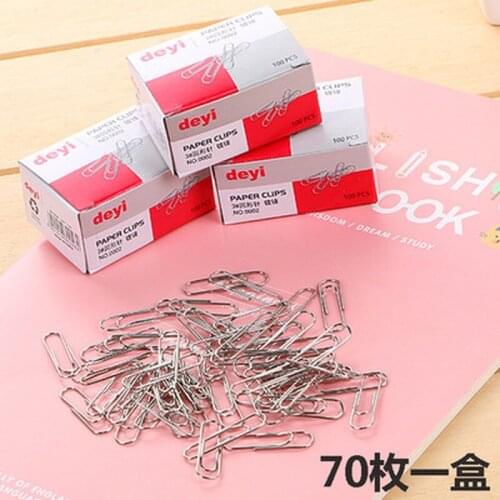 70pcs/box Paper Clip Cute Stationery Student Paperclips Metal Kawaii Paper Clips Kawaii School Office Supplies Paper Clip