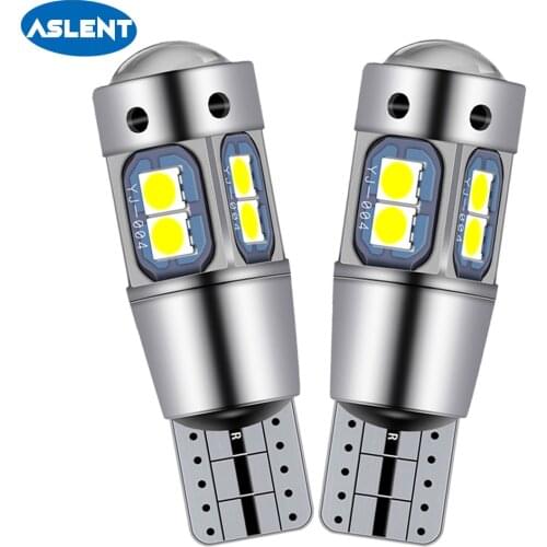 ASLENT W5W 3030-10SMD Car T10 LED 194 168 Wedge Replacement Reverse Instrument Panel Lamp White Blue Bulbs For Clearance Lights