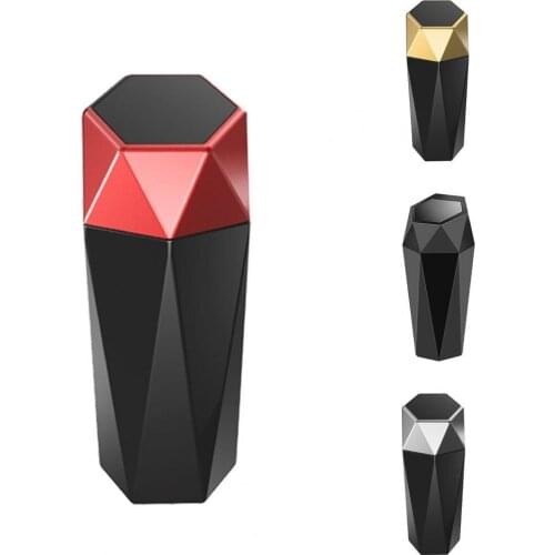 ABS Car Auto Mini Cup Holder Trash Can Rhombus Storage Box Garbage Bin with Lid
